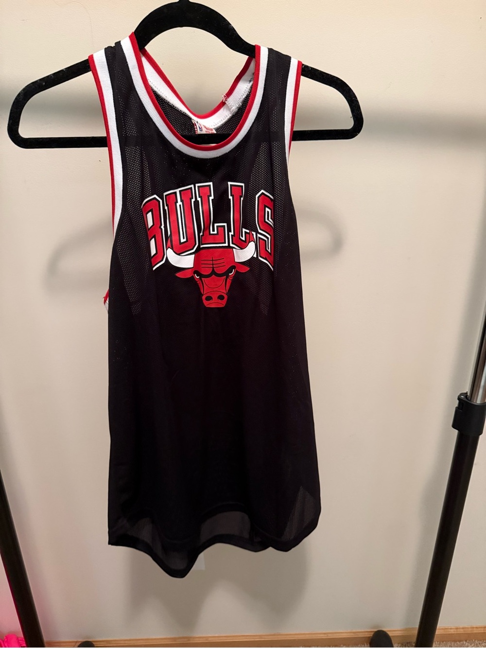 Fashion Nova Black and Red Bulls Mesh Jersey